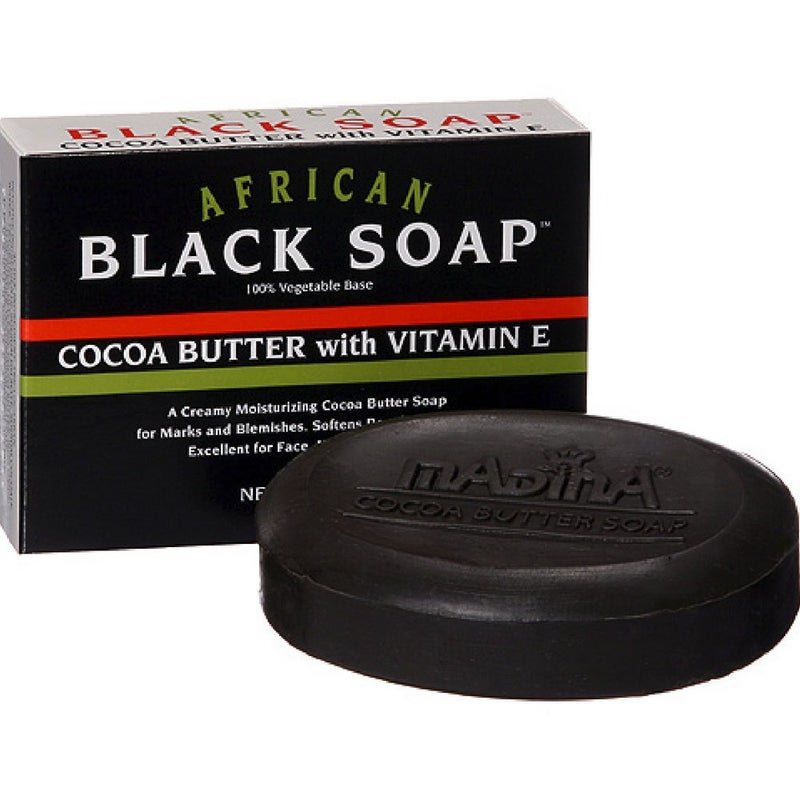 Madina African Black Soap Cocoa Butter with Vitamin E 35 oz