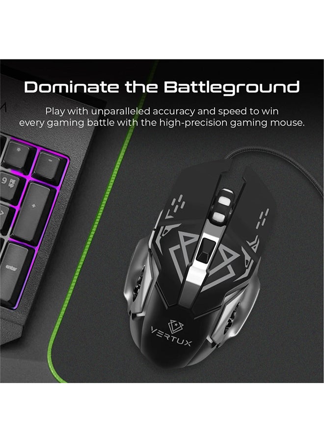 VERTUX Precision Tracking Ergonomic Gaming Mouse -wired - Image 3
