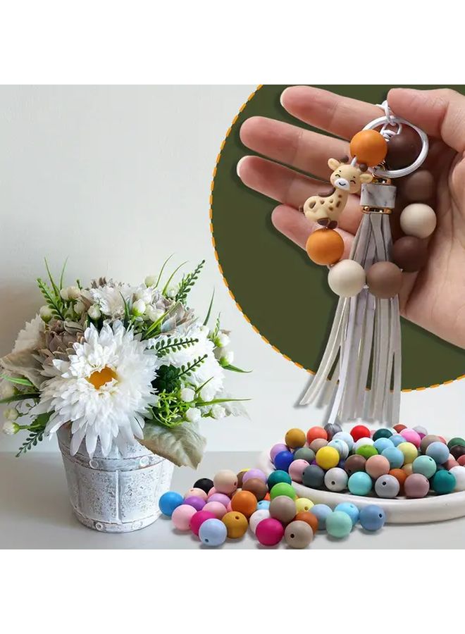 خرز سيليكون دائري 15 مم K16 12 قطعة إمدادات حرف صنع المجوهرات DIY - Image 4