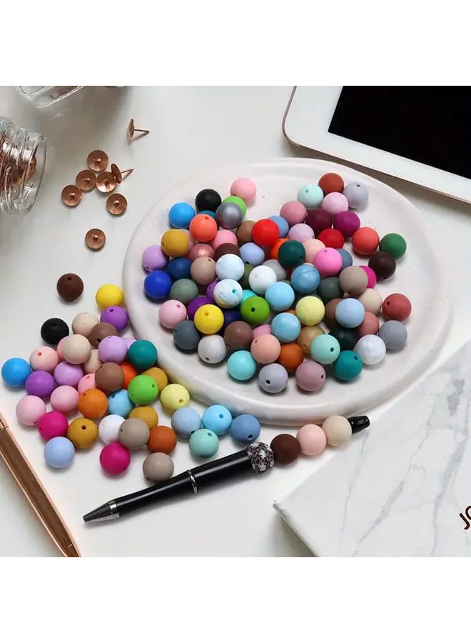خرز سيليكون دائري 15 مم K16 12 قطعة إمدادات حرف صنع المجوهرات DIY - Image 5