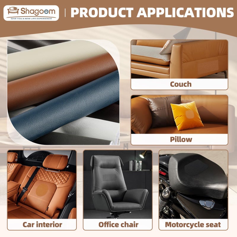 Shagoom Leather Repair Patch, 17X79 Inch Repair Patch Self Adhesive Waterproof, DIY Large Vinyl Patches for Couches, Furniture, Kitchen Cabinets, Wall ï¼ˆGrey, 17X79 Inchï¼‰ - Image 3