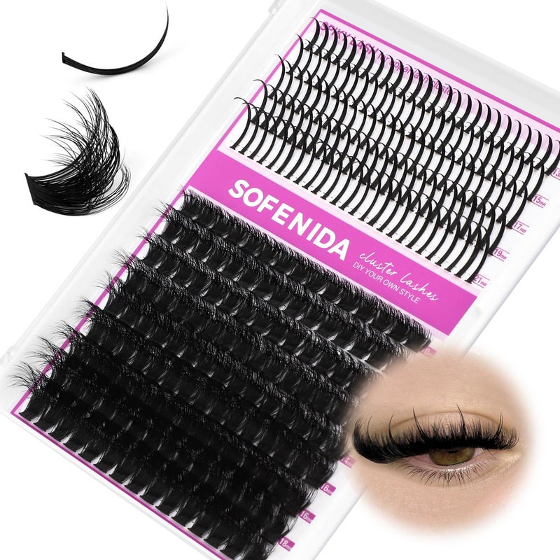 SOFENIDA Lash Clusters Thick Lash Cluster with Lash Spikes 13-21MM Eyelash Clusters Thick Volume DIY Fairy Spiky Lash Extension Manga Lash Clusters Volume Cluster Lashes by SOFENIDA(100D-10-18MM) - Image 1
