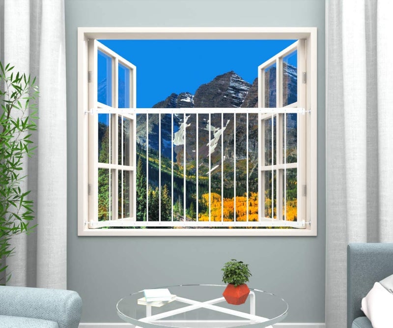 WAOWAO WAOWAO Window Safety Guards for Children Kids Child Toddler Pets Proof Extra Wide White Tension Security Window Guard Gate for Home Fit 36226141 Sliding Windows 2 Piece