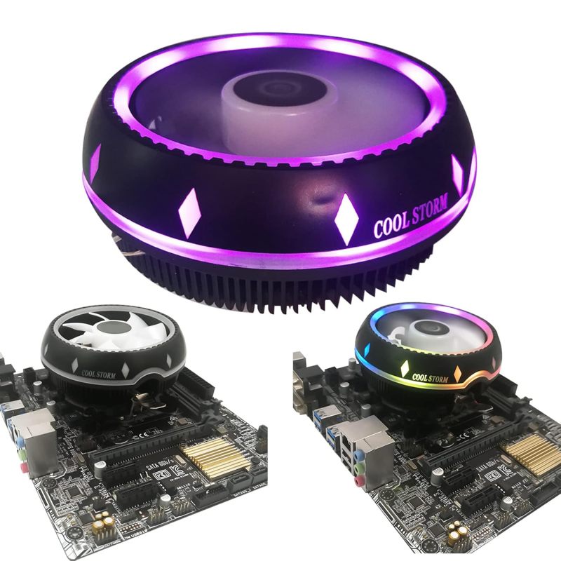 Cpu Cooler: 3-Socket Compatible Ultra-Quiet Black Anodized Aluminum Heatsink With Customizable Rgb Lighting - Cpu Fan For Gaming Pc Builders Desktop Setups - Image 2