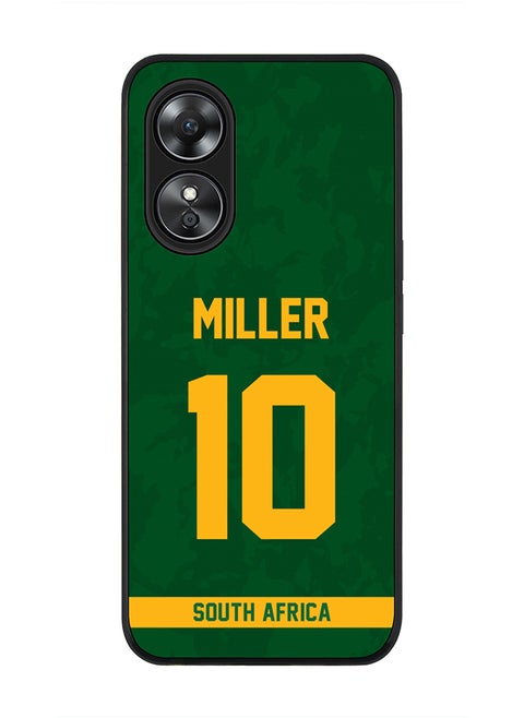 Rugged Black Edge Case for Oppo A97, Slim fit Soft Case Flexible Rubber Edges Thin Cover - Player Name - AB de Villiers, Jersey Number- 17