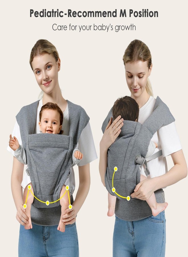 MISSWISDOM Baby Carrier Newborn to Toddler Baby Wraps Carriers(7-30lbs), Newborn Carrier with Head Support, Infant Holder Carrier with Enhanced Lumbar Support, Light Grey - Image 5
