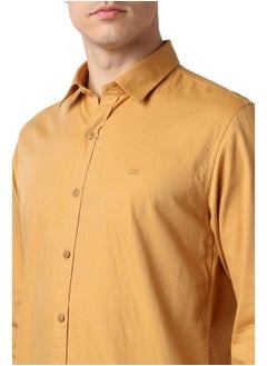 Peter England Peter England Men's Slim Fit Full Sleeve Branded Casual Shirt | 100% Cotton | Premium Twill Weave Brown  - Image 4