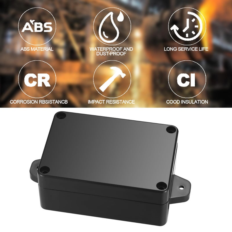 Fulushouxi Project Box, 4pcs Junction Boxes, IP65 Waterproof Electrical Boxes, ABS Plastic Dustproof Electrical Project Case Power Junction Boxes with Fixed Ear for Outdoor Electronics - 3.3x2.3x1.37 - Image 5