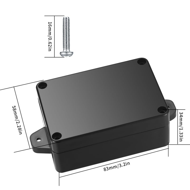 Fulushouxi Project Box, 4pcs Junction Boxes, IP65 Waterproof Electrical Boxes, ABS Plastic Dustproof Electrical Project Case Power Junction Boxes with Fixed Ear for Outdoor Electronics - 3.3x2.3x1.37 - Image 2