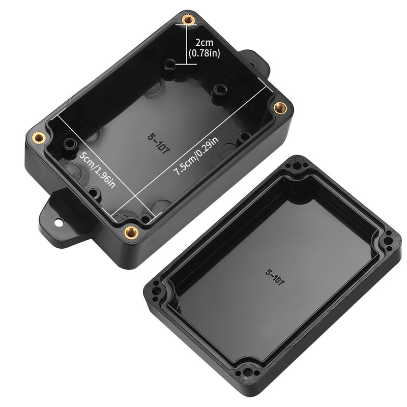 Fulushouxi Project Box, 4pcs Junction Boxes, IP65 Waterproof Electrical Boxes, ABS Plastic Dustproof Electrical Project Case Power Junction Boxes with Fixed Ear for Outdoor Electronics - 3.3x2.3x1.37 - Image 4