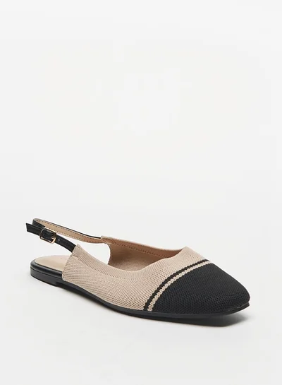 Flora Bella By Shoexpress Textured Slingback Sandals with Buckle Closure