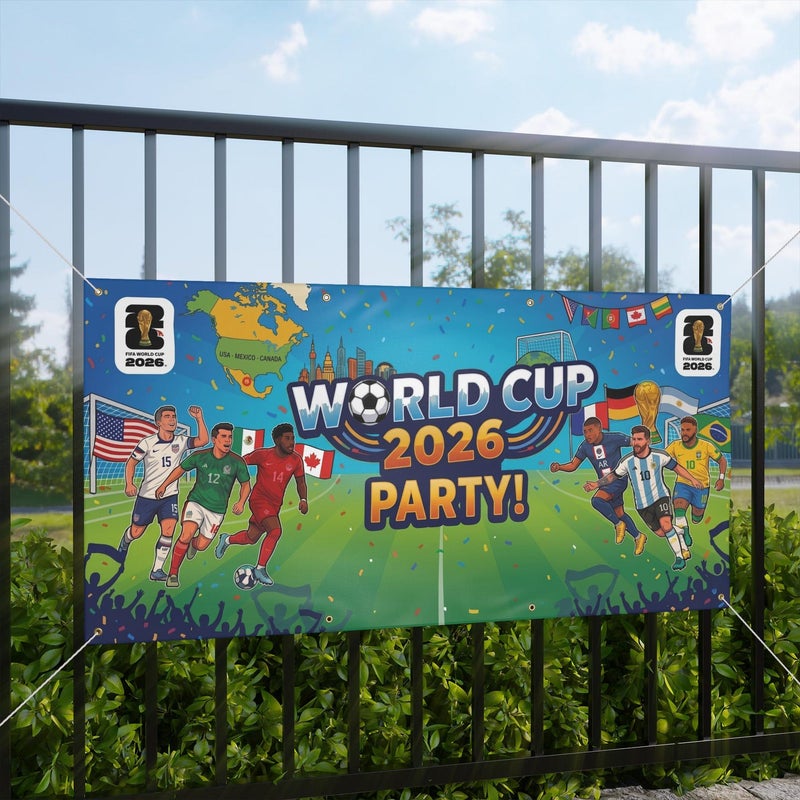 ARS FIFA World Cup 2026 Banner Wall Art, Party, Party Backdrop, Football Party – Premium Fabric Poster, Banner, Large Banner, Durable Weather-Resistant Hanging Banner with Metal Rings for Indoor & Outdoor Decoration - Image 5