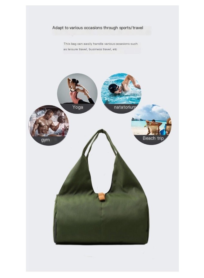 Anna Separate Dry and Wet Independent Shoe Compartment Yoga Mat Tote Fitness Bag - Image 3