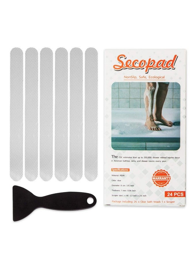 Secopad Anti Slip Shower Stickers 24 PCS Safety Bathtub Strips Adhesive Decals with Premium Scraper for Bath Tub Shower Stairs Ladders Boats - Image 1