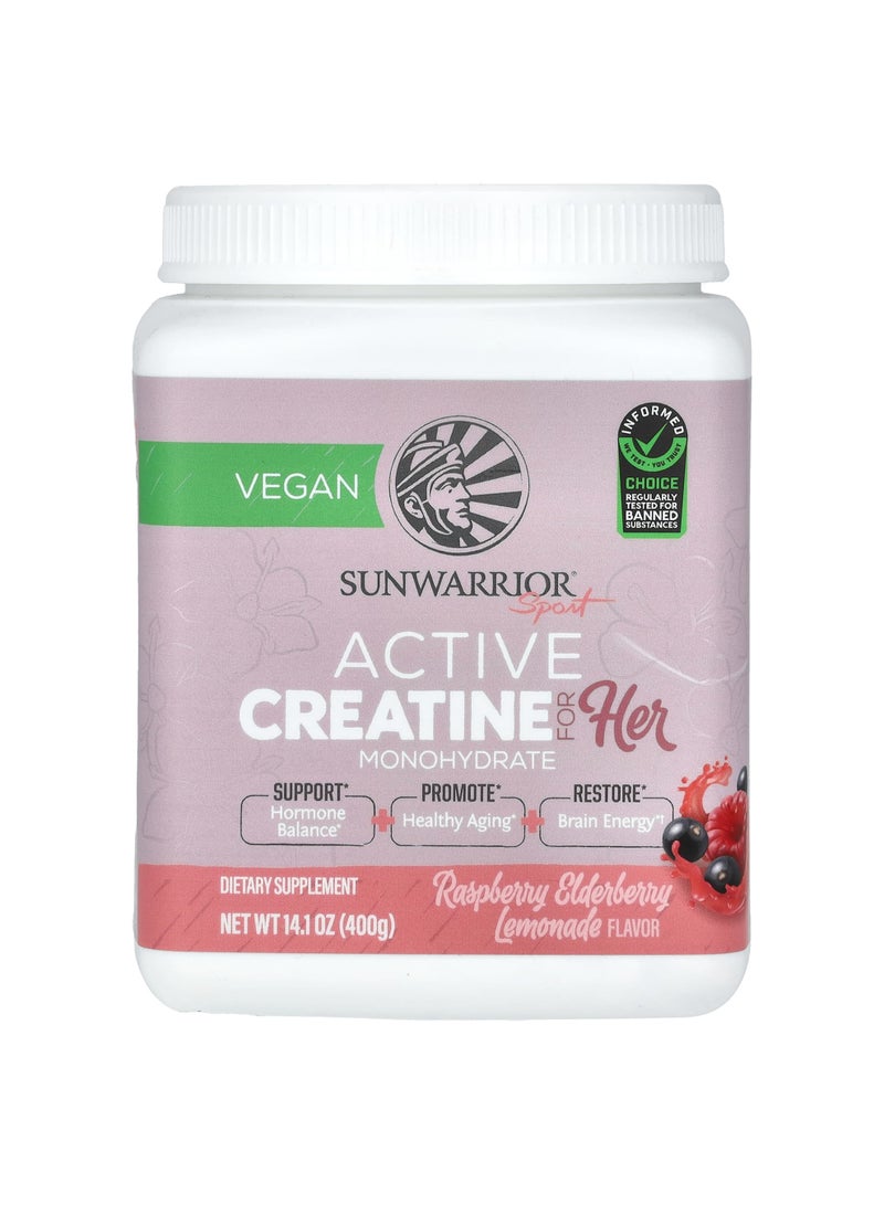 Sport, Active Creatine For Her, Raspberry Elderberry Lemonade, 14.1 oz (400 g)