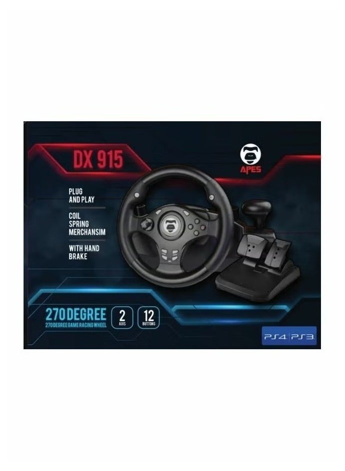 APES DX 915 270 Degree Vibration Racing Steering Wheel With Automatic Gear For Playstation PS4 & PS3 - Image 1