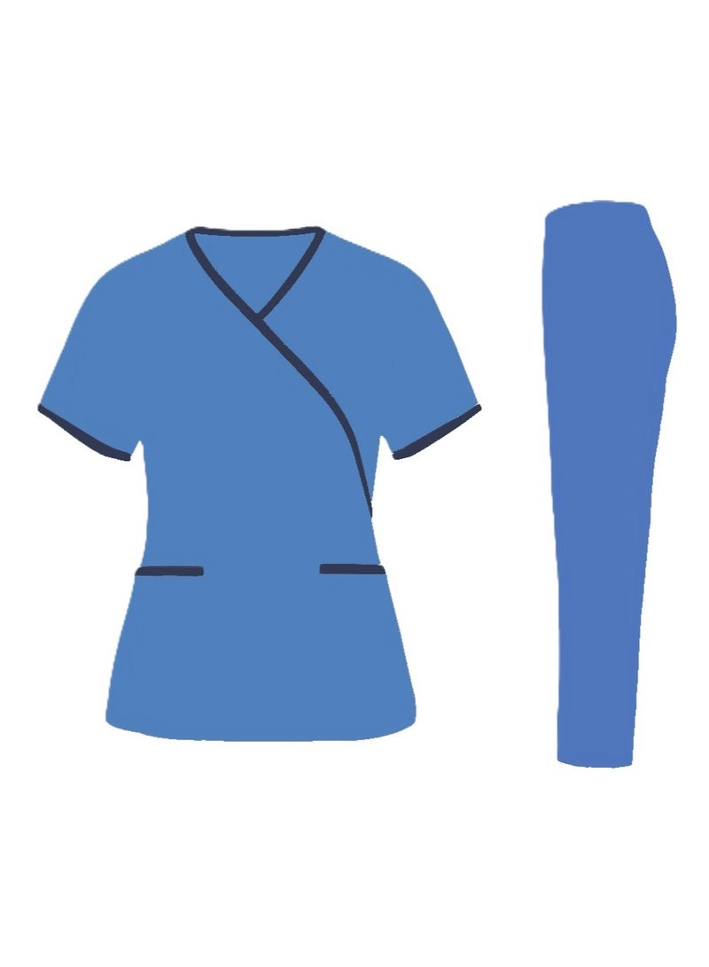 Rannah's Uniform Exquisite Scrub Set Uniform for Women, Beautician, Housemaid, Nurse with Piping - Image 3