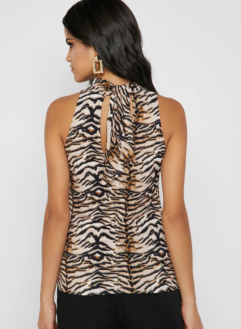 DOROTHY PERKINS Halter Neck Tiger Print Top