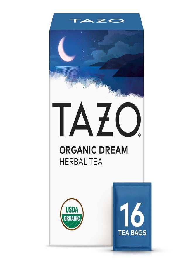 TAZO Organic DREAM Herbal Tea Bags, Caffeine-Free Bedtime Tea, Relaxing Chamomile and Lavender Blend, 16 Total Tea Bags - Image 1