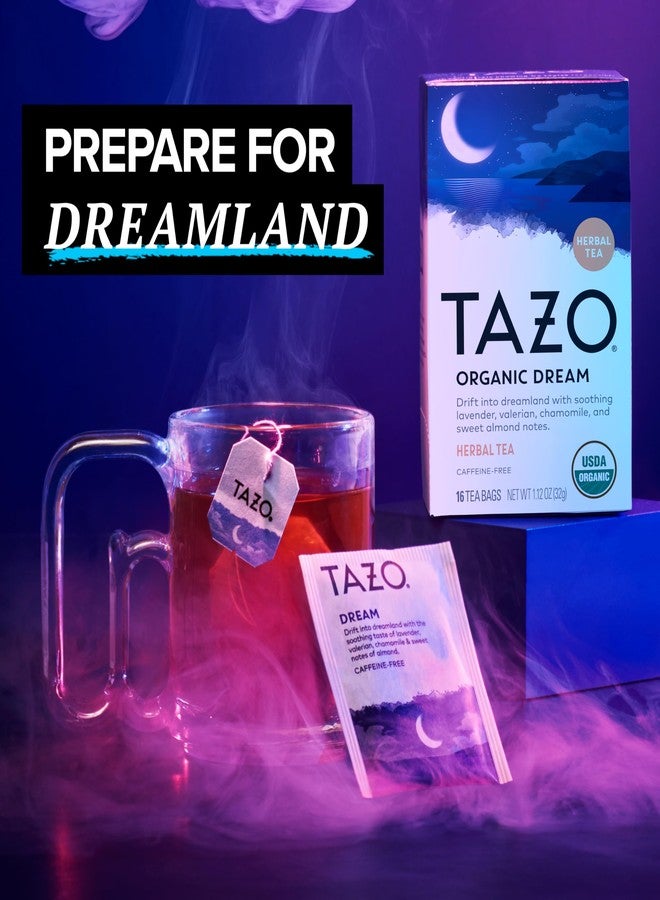 TAZO Organic DREAM Herbal Tea Bags, Caffeine-Free Bedtime Tea, Relaxing Chamomile and Lavender Blend, 16 Total Tea Bags - Image 2