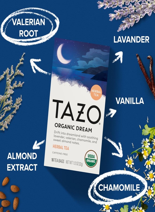 TAZO Organic DREAM Herbal Tea Bags, Caffeine-Free Bedtime Tea, Relaxing Chamomile and Lavender Blend, 16 Total Tea Bags - Image 3
