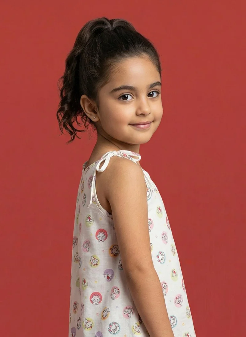 Nautinati  Nautinati Girls' Disney Marie Cat All over Printed A-line Strappy Drop-waist Dress for Women | Best Price UAE
