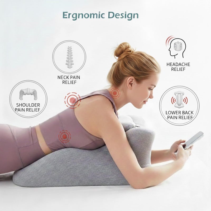 StarAneer Memory Foam Ergonomic Wedge Pillow & Reading Pillow â€“ Orthopedic Support for Neck, Back & Legs â€“ Ideal for Sleeping, Elevating & Pressure Relief â€“ Removable Washable Cover - Image 3