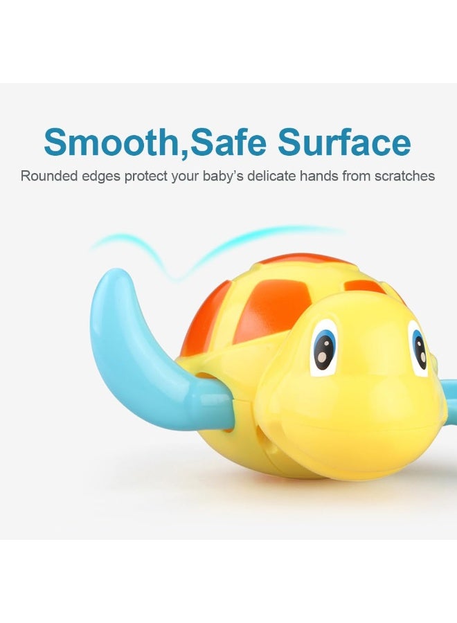 LEBOCADO [Pack of 3] Baby Bath Toys - Cute Wind-Up Swimming Turtle Water Toys for Toddlers & Kids (1-5 Years), BPA-Free Floating Bathtub & Pool Toys for Boys & Girls - Image 3
