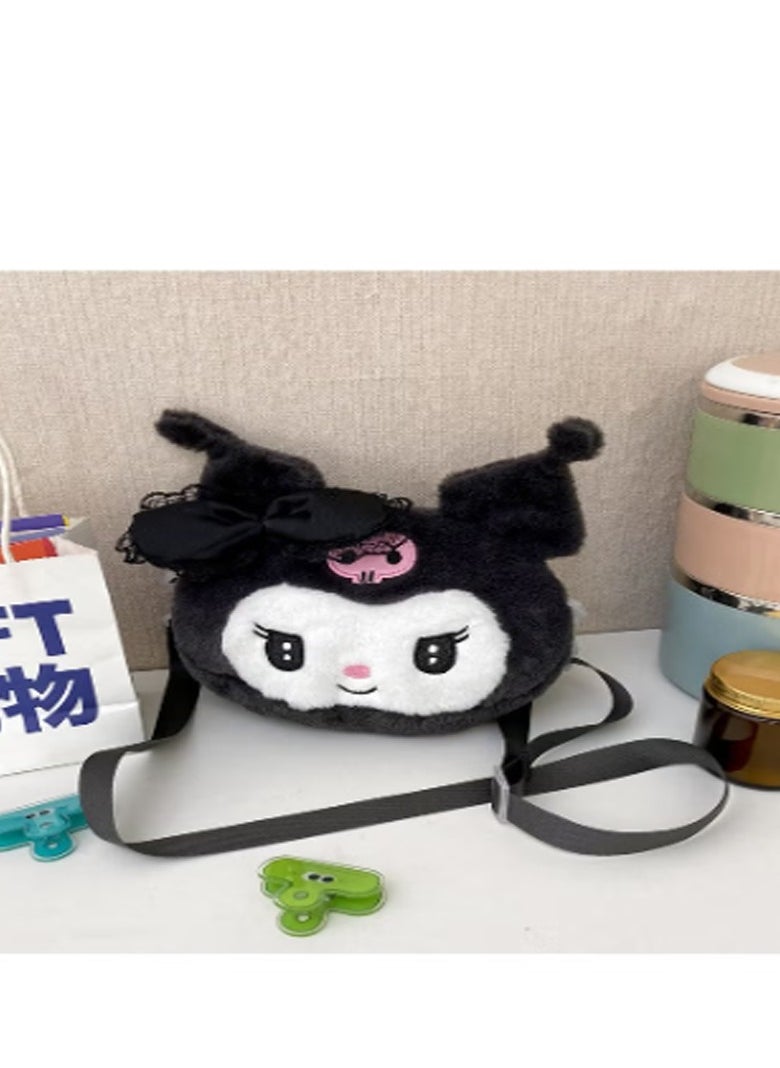 Sanrio - Sanrio Cute Cartoon Plush Toy Shoulder Crossbody Bag Rectangular Hand Bag Girls Children Backpack Claw Machine - Image 1