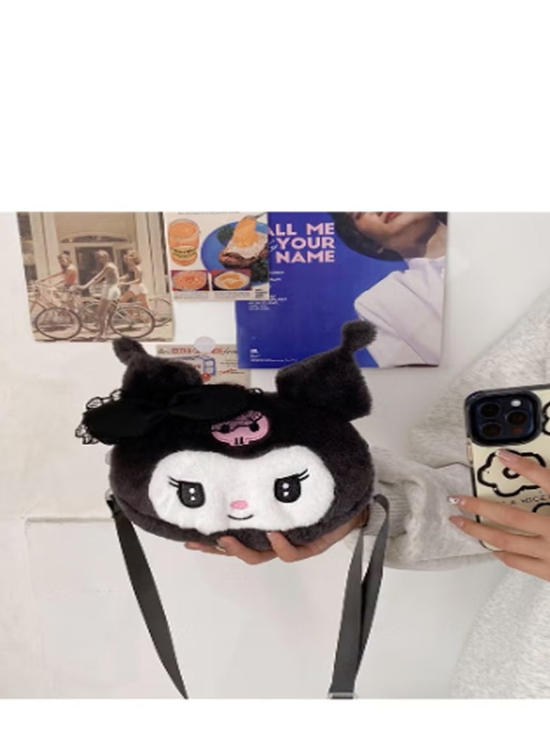 Sanrio - Sanrio Cute Cartoon Plush Toy Shoulder Crossbody Bag Rectangular Hand Bag Girls Children Backpack Claw Machine - Image 1