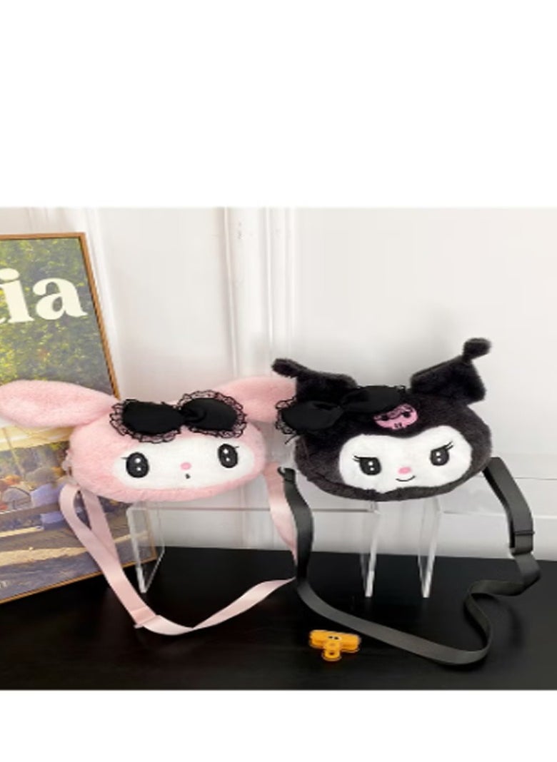 Sanrio - Sanrio Cute Cartoon Plush Toy Shoulder Crossbody Bag Rectangular Hand Bag Girls Children Backpack Claw Machine - Image 1