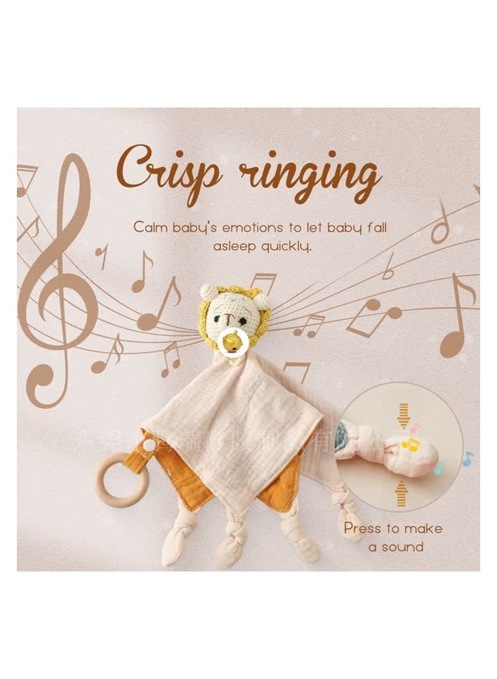 Generic Cross-border baby appeasement towel, baby can bite towel, crochet doll, ringing bell, newborn sleeping toys,Lion - Image 5