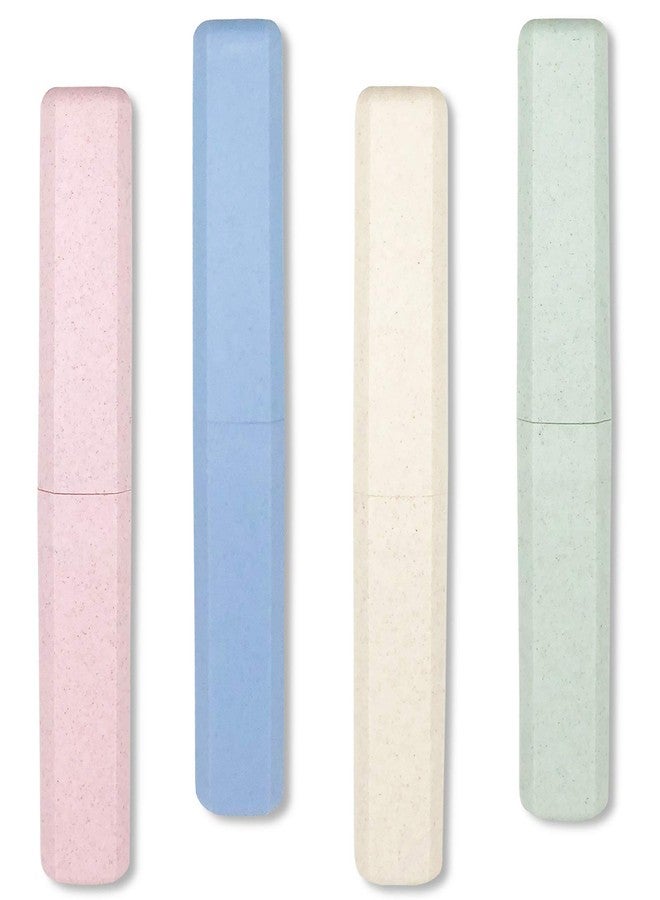 Mulbozy 4 Packs Portable Travel Toothbrush Case, Breathable Plastic Toothbrush Holder for Home, Travel, Business, Camping, School - Image 1