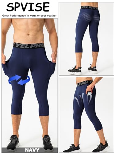 SPVISE 3/4 Compression Pants Men Leggings Sports Tights Performance Athletic Baselayer Workout Running Gym Basketball Tights - Image 2