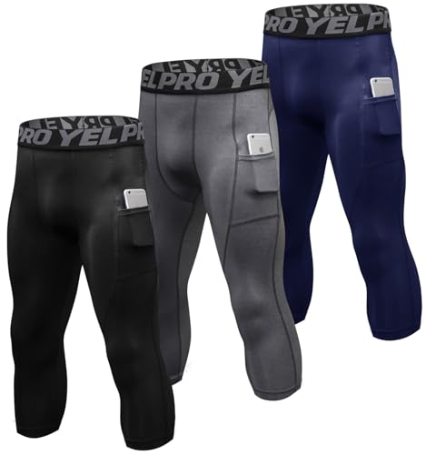 SPVISE 3/4 Compression Pants Men Leggings Sports Tights Performance Athletic Baselayer Workout Running Gym Basketball Tights - Image 1