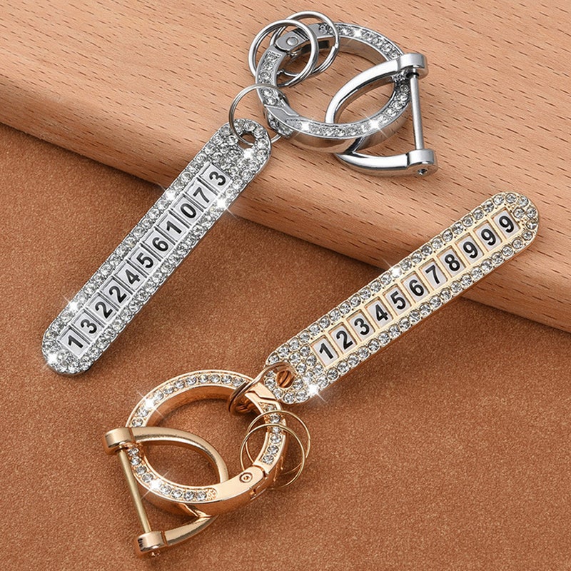 2 Pcs Car Key Chains Key Pendants Rhinestone Key Keychains - Image 3
