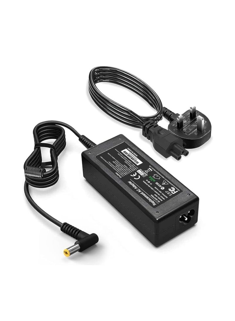 Terabyte Laptop Charger For Acer 65W/19V/3.42A AC Power Adapter Power Supply Replacement With Power Cord Compatible With Acer Aspire Acer ES1-511 E1 E3 E3-111 E5 and More - (5.5x1.7mm) - Image 1