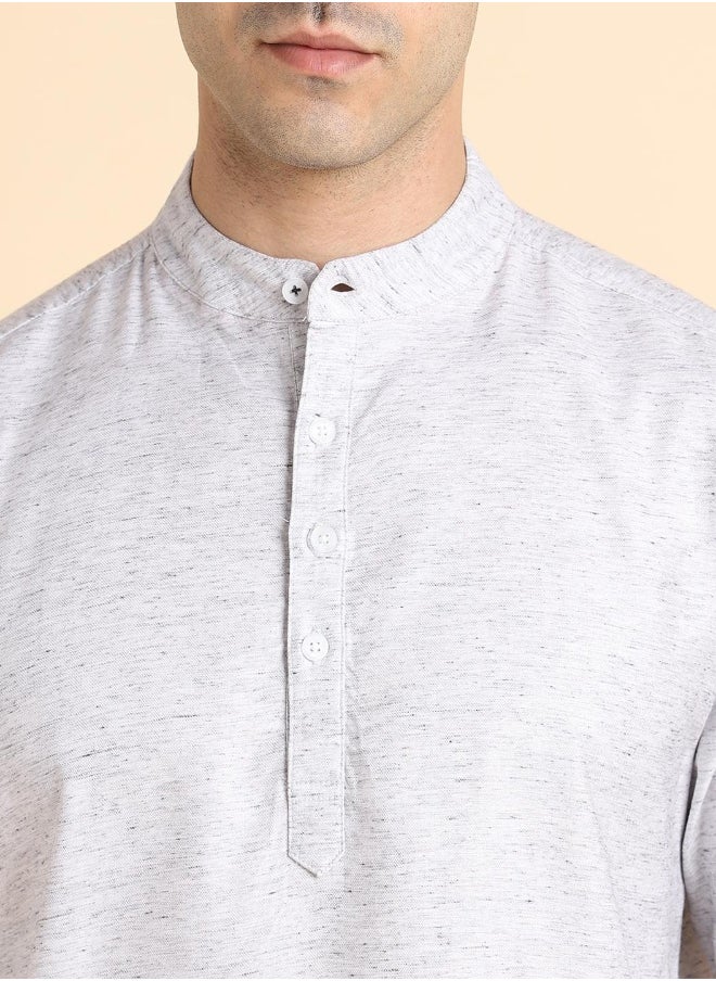 Dennis Lingo - Grey Casual Shirt for Men, 100% Cotton, Regular Fit - Image 1