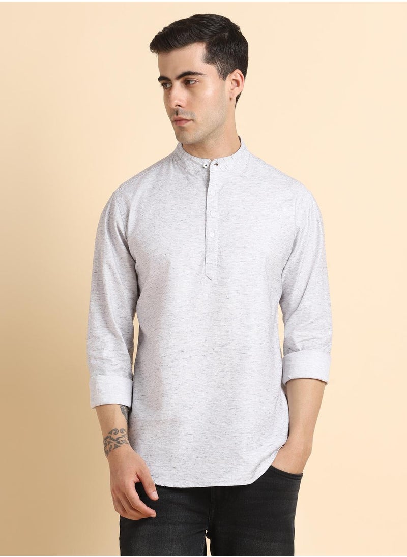 Dennis Lingo - Grey Casual Shirt for Men, 100% Cotton, Regular Fit - Image 1