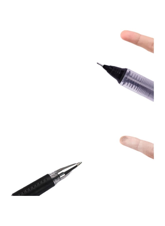 Snowhite Student Quick-Drying Signature Pen, Rollerball Pen, Direct Liquid Pen, Office Supplies, 0.5Mm Gel Pen, Needle Tube, Black, 12 Pens/Box, T26 - Image 1