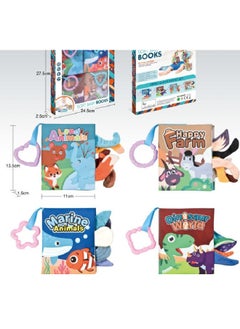 Generic Baby Cloth Book Parent-Child Interactive Teaching Baby Early Education Toy With Animal Tail Baby Cloth Book Washable-Color:Four In A Box-Specifications:Color Box Specifications: 24.5*2.5*27.5cm  - Image 2