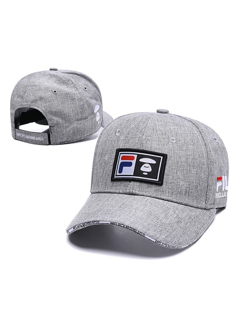 FILA قبعة بيسبول رمادية من A Bathing Ape x FILA