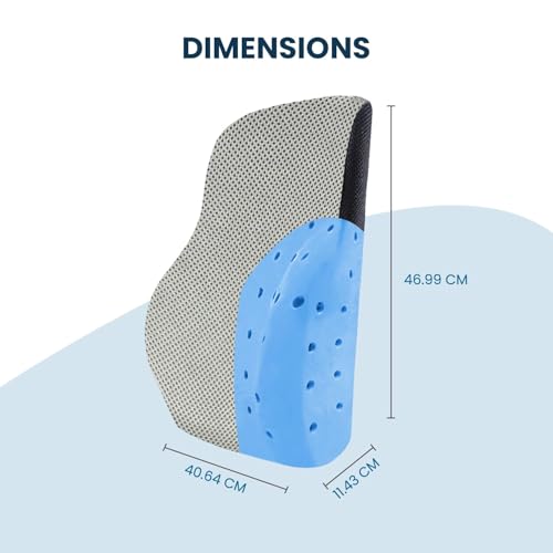 Sleepsia Back Support for Office Chair with 1 Year Warranty Lumbar Support Pillow for Office Chair for Back Pain, Car Seat, Memory Foam (Grey/Black Lumbar Back Support (Gel Ventilated)) - Image 2