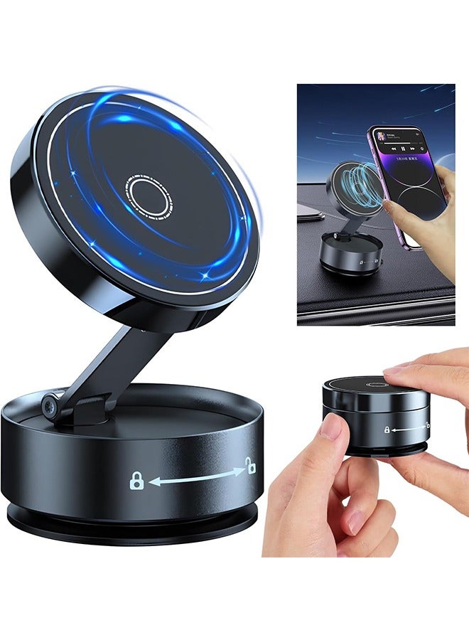 Vacuum Adsorption Magnetic Phone Holder, Vacuum Magnetic Suction Phone Mount, Magnetic Phone Holder, 360 Rotatable and Foldable Car Magnetic Phone Holder, Universal for Car/Gym/Mirror  - Image 1