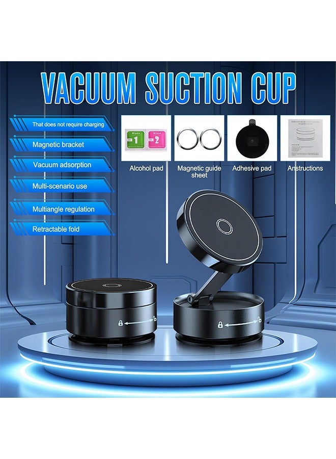Vacuum Adsorption Magnetic Phone Holder, Vacuum Magnetic Suction Phone Mount, Magnetic Phone Holder, 360 Rotatable and Foldable Car Magnetic Phone Holder, Universal for Car/Gym/Mirror  - Image 4