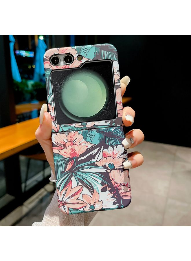 HuHa Case Cover For Samsung Galaxy Z Flip5 Flower Series Pattern Phone Case White Lotus 