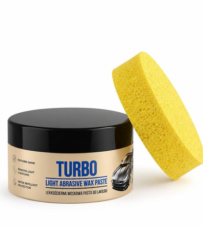 كي 2 معجون تلميع وشمع K2 Turbo (بتركيبة كاشطة خفيفة) للسيارات - 250 جم مع إسفنجة تطبيق - لاستعادة الطلاء، إزالة الخدوش، تعزيز اللمعان، إزالة الأكسدة، وتوفير طبقة حماية - مناسب للسيارات والدراجات النارية وسيارات الدفع الرباعي والشاحنات. - Image 1