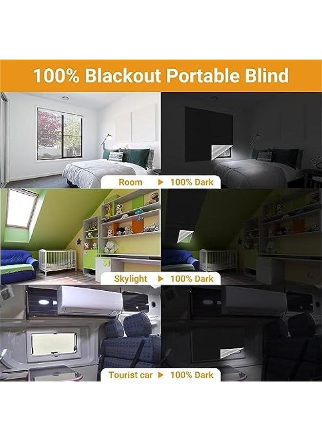 MOXO Blackout Blind, Portable Blackout Blind for Bedroom, Blackout Material, Travel Blackout Blind, Easy to Stick on Blackout Blinds for , Cut at Will, Suitable for Any Window300  145cm  - Image 2