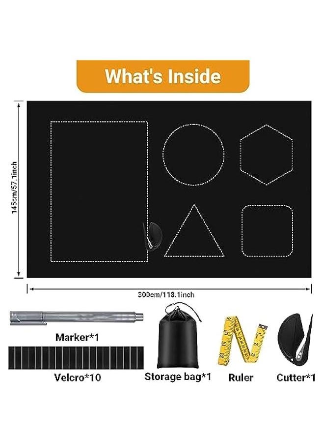 MOXO Blackout Blind, Portable Blackout Blind for Bedroom, Blackout Material, Travel Blackout Blind, Easy to Stick on Blackout Blinds for , Cut at Will, Suitable for Any Window300  145cm  - Image 4