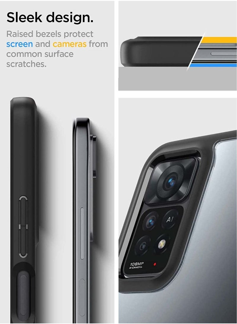 Spigen Ultra Hybrid Case Cover for Xiaomi Redmi Note 11 PRO and Redmi Note 11 Pro 5G - Matte Black  - Image 5
